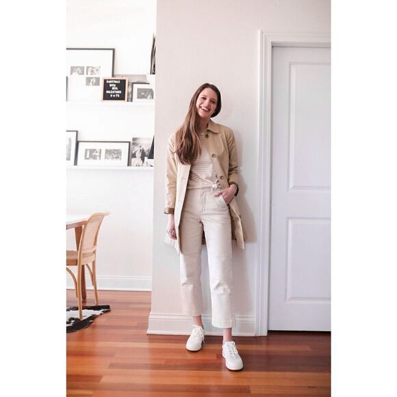 Everlane Womens The Straight-Leg Crop Pants Sandstone Beige 20 - Picture 1 of 8